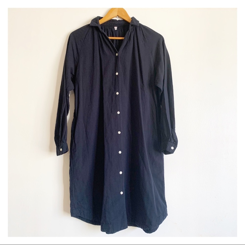 Boho Button Front Yoked Shoulder Button Front Nav… - image 5